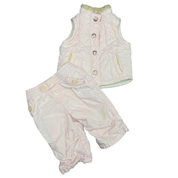 Old Navy Baby Girl's Snow Matching Set Fleece Vest & Pants Winter 2Pcs O-3Months - Picture 2 of 8